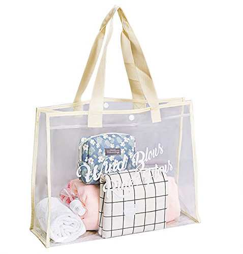 JIAHG Damen transparente Umhängetasche Schultertasche PVC Sommer Tragetasche Reisetasche Schwimmtasche für Strand, Schwimmen, Reise, Einkaufen