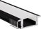 Alumino | LED Aluminiumprofil Schwarz | 200 cm | Einbauprofil | Opale Abdeckung | für 12 mm LED-Streifen | 2m | Rhein