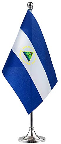 Bandera de Nicaragua - Bandera de mesa y escritorio, decoración de oficina, pancartas de festivales