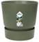 Elho Greenville Rond 40 - Pot De Fleurs avec Un Réservoir d'eau Intégré - Interieur & Extérieur - Plastique 100% Recycle - Ø 39.0 x H 36.8 cm - Vert/Leaf Green