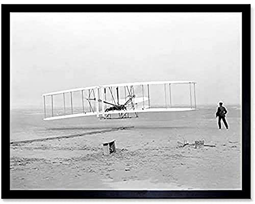 FINE ART PRINTS Poster mit dem ersten Flugzeug Wright Flyer Brothers altes Foto, ungerahmt