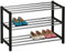 IDIMEX Étagère à Chaussures Dublin Rangement Porte-Chaussures avec 3 Niveaux pour 12 Paires en métal chromé et laqué Noir