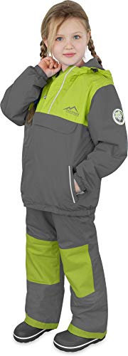 normani Kinder Winteranzug Zwei-Teilig für Jungen und Mädchen Winterjacke mit Kapuze und Winter-Ski Hose - idealer Schneeanzug Farbe Grau Größe 110-116