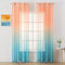 MIULEE Vorhang Gardine 2er Set Voile Vorhänge Sheer Leinenvorhang Ösen transparent Farbverlauf Schal Ösenschal für Wohnzimmer Schlafzimmer Kinderzimmer 140x260 cm (B x H) Orange und Blau
