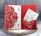 BLUGUL 10 Stück Hochzeit Einladungskarten, Hochzeitskarten, Hollow Floral Design, mit 2 Blanko-Karte, Rot