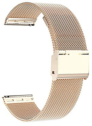 16mm 18mm 20mm 22mm Stainless Steel Mesh Watch Band – Quick Release Metal Strap Replacement for Smartwatches & Traditional Watches, Adjustable Wristband for Men & Women
