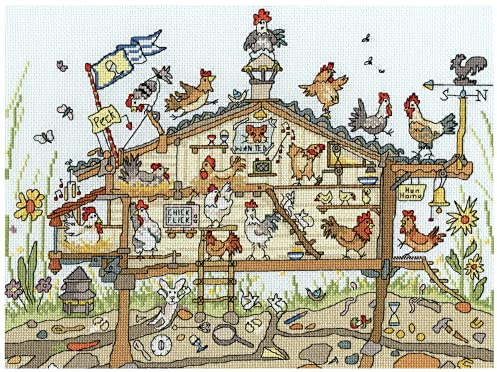 Bothy Threads Kreuzstich Set mit Zählmuster Cut Thru Hen Home
