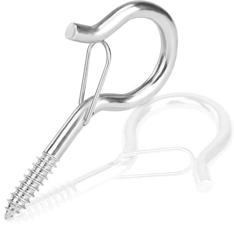 MOGADEE® 4 Stück Schraubhaken M8, Haken zum Schrauben, Deckenhaken Schwerlast mit Schrauben, Schraubhaken mit Sicherung,für Hängematten, Markisen, Hängesessel, Schaukelstühle, Festkabel, Blumenampel