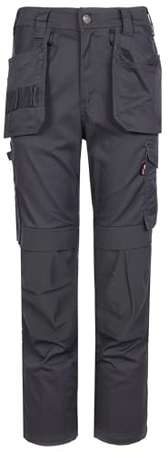 TuffStuff - Proflex Work Trousers - Heavy-Duty Tradesman Trousers with Knee Pad Pockets & Tuck-Away Holster Pockets - 260gsm Full Stretch Fabric, Slim Fit Design