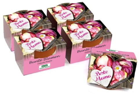 Bull & Bear 5er Set Mini Pflanzset 'Beste Mama' mit Blumensamen im Topf 4,5cm, Bunte Blumen als Anzuchtset mit Pflegeanleitung