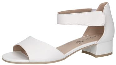 CAPRICE Damen Sandalen mit Absatz aus Leder mit Riemchen, Weiß (White Nappa), 36.5 EU
