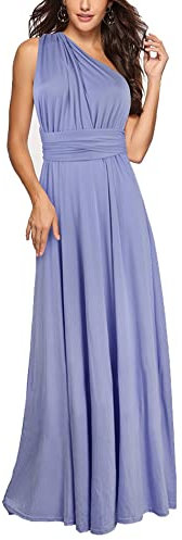 xxxiticat Vestido largo de noche para mujer, vestido de cóctel elegante, vestido de dama de honor, elegante vestido, Color lila., M