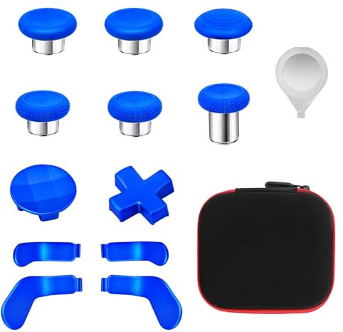 Zubehör für Xbox One Elite Series 2 Controller (Modell 1797), Metall-Thumbsticks, Paddel, Joysticks, Ersatzteil-Kits, kompatibel mit Xbox Elite Wireless Controller Serie 2 Core (blau)