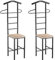CARO-Möbel Herrendiener JIVO 2er-Set Stummer Diener Kleiderständer, Metallgestell schwarz und Ablage in Sonoma Eiche, 121 cm, Garderobe mit Hosenbügel