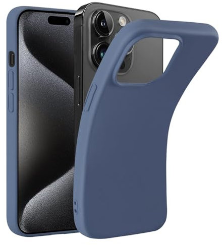 32nd Liquid Silicone Case Cover for iPhone 15 Pro (6.1), Slim and Durable Protective Case - Grey