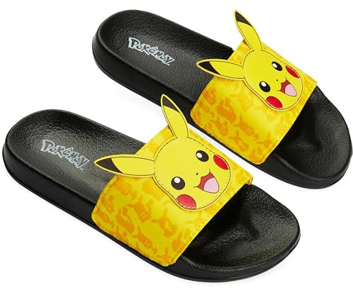 Pokemon Claquettes Enfant, Sandales Garçon Été, Sandales de Piscine Plage pour Enfant (Jaune, 30-31 EU)