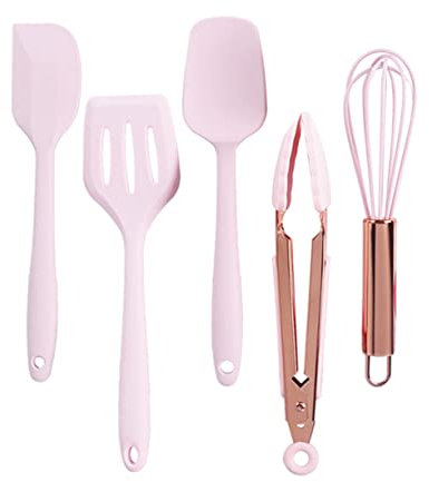 CIYODO Kids Pastry Scraper 5pcs/set Turner Cake Kit Kitchen Tool Kit Cream Silicone Baking Spatula