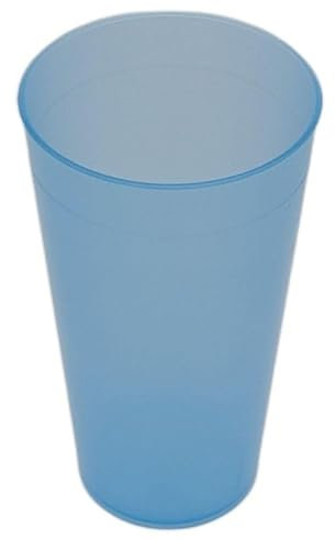 éco gobelets - Gobelet Réutilisable, Économique, Recyclable - Verre en Plastique Rigide Polypropylène sans BPA - Passe au Lave-Vaisselle - Bleu - 50cl x50