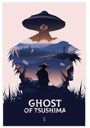 MAHWER Ghost of Tsushima Poster, Leinwand, Poster, Schlafzimmer, Dekoration, Sport, Landschaft, Büro, Raumdekoration, Geschenk, ungerahmt, 30 x 45 cm