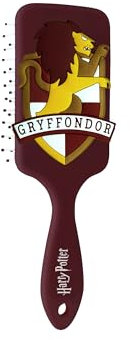 Harry Potter - Brosse à Cheveux Pneumatique - Brosse Paddle, Tous Types de Cheveux - Accessoire Officiel de l'École de Poudlard - Maison Gryffondor