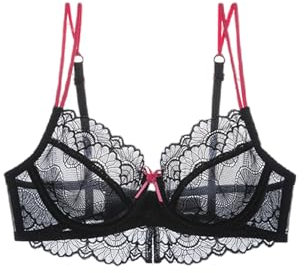 Damenspitze sexy durchsichtige durchsichtige BHS Spitze Mesh Nicht gepolstert ultradünnes klares Bralette