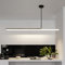 LED Pendelleuchte Esszimmer Dimmbar Hängelampe Esstisch Schwarz Weiß, Moderne Linear Design 100cm Hängeleuchte mit Fernbedienung, 40W Esszimmerlampe Esstischlampe Hängend Bürolampe (Schwarz, L100cm)