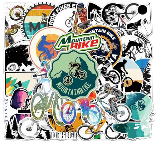 Fahrrad Sticker Set - 50 Stück MTB und Motorrad Aufkleber für Laptop, Helm, Auto, Mountainbike - Cube Graffiti Decals