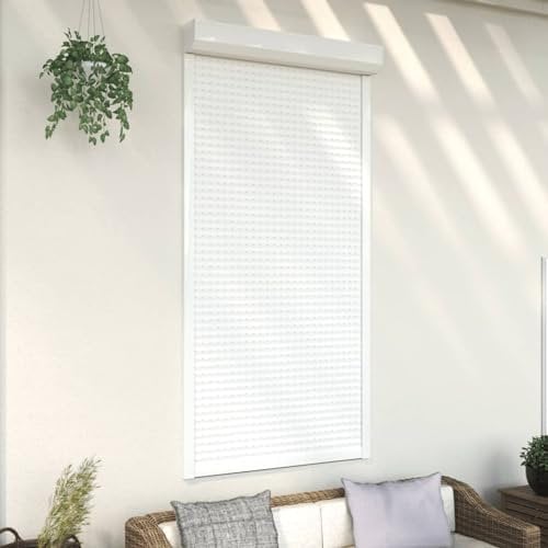 Homgoday Volet roulant blindé en aluminium - Pour fenêtre - 110 x 220 cm - Blanc