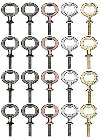 Qiaohome 20 PCS Metal Beer Opener Threaded Beer Opener Flat Opener Inserts Kit for DIY Projects