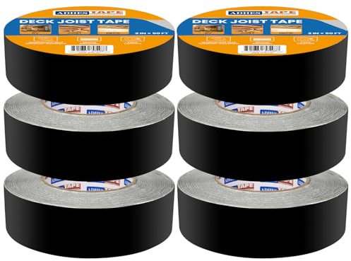 ADHES Butylband Dichtungsbänder 40mm x 15m, 6 Rollen Wetterbeständig und Wasserdicht, Deckbalkenband Dach Reparaturband, Ideal für Holzdecks, Balken, Dächer und den Außeneinsatz