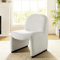 HULALA HOME Sessel, moderner Loungesessel ohne Armlehnen, ergonomischer Polstersessel für Wohnzimmer, Schlafzimmer und Esszimmer, Weiß
