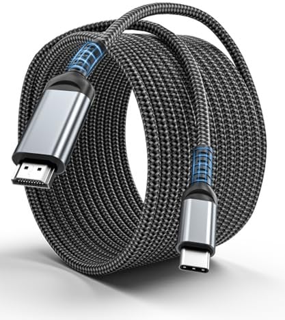 ALLEASA USB C to HDMI 6 Feet Cable 4K, Anti-Interference Gold-Plated Plugs, Aluminum Type-C to HDMI Cord, Thunderbolt 3 & 4 Compatible for MacBook, iMac, iPad Pro, Galaxy, Surface, Dell, HP