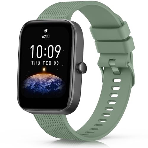 Mugust Armband für Amazfit Bip U Pro/Bip/Bip Lite/Bip S/Bip S Lite/Bip U/Bip 3/Bip 3 Pro Armband für Damen und Herren, Verstellbarer klassischer Sport Ersatzarmband mit Amazfit Bip U