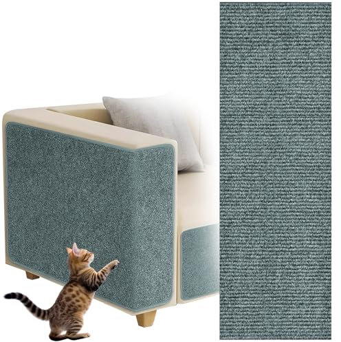 Tapete Autoadhesivo para Rascar Gatos, ZoneYan lfombrilla Autoadhesiva Recortable, DIY Climbing Cat Scratcher, Tapete Rascador para Gatos, Protege Alfombras y Sofás (Gris Claro, 30×100cm)