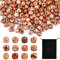 GOLRISEN 400 Stk Holzperlen Natur Holz Perlen Basteln Gemalt Bastelperlen zum Auffädeln HolzKugeln mit Loch Verschiedene Formen Hair Beads mit Schmucktasche für DIY Armband Haarschmuck(Gleiche Form)