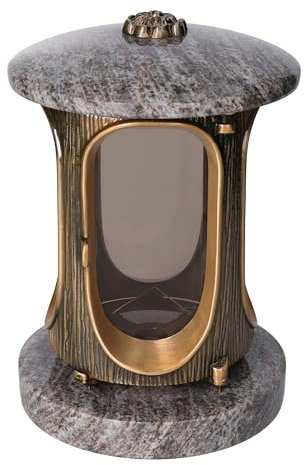 Elegante lanterna tomba Orion chiaro, altezza 23 cm, diametro 15 cm, bronzo con rosetta