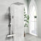 OCEAN ITALY Kit Doccia con Soffione Quadrato 25x25cm in Acciaio Inox, Colonna Doccia con Miscelatore Termostatico 280x40mm, Saliscendi Regolabile 74-128cm Cromo