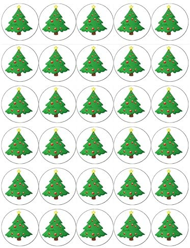 Christmas Trees Green Cupcake Toppers Edible Wafer Paper Fairy Cake Toppers Birthday Celebration Cakes Decorations