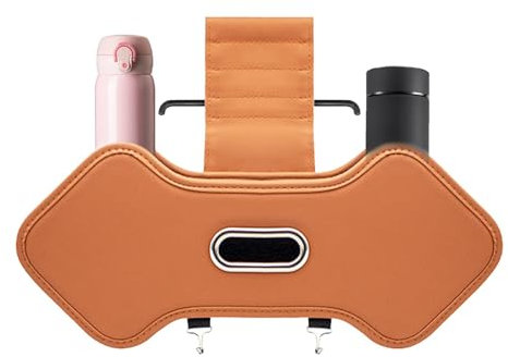 demaxiyad Behind Seat Storage Bag - PU Leather Tissue Storage Box Headrest Seat Organizer | Multi-function Car Organizer Double Hooks Car Accessories with Cup Holder for SUV