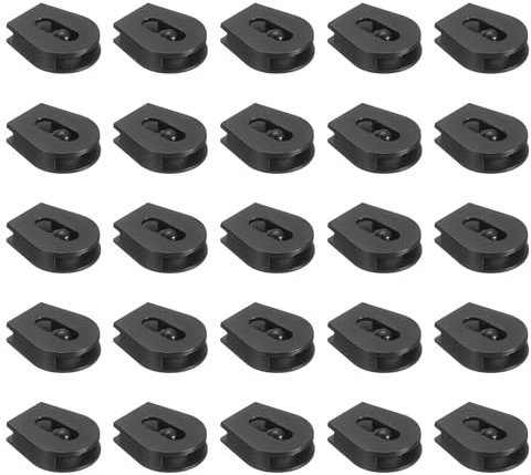 sourcing map 30 Pcs Wheeled Cord Locks for Drawstring Plastic Toggle Slider Stopper End Cord Slider Replacement for Backpack Shoelace Hat Bungee Shock Cord, 0.8x0.9 Inch