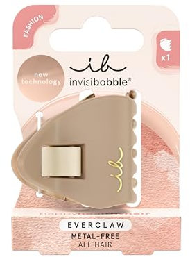 invisibobble EVERCLAW S Too Faced (1 Stück) – Kleine, metallfreie Haarklammer mit Matt- & Glanz-Effekt – Für Damen, Friseur & Alltag – Vielseitige Alternative zu Haarspangen in Marmoroptik
