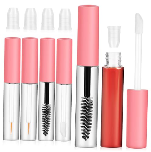 Homoyoyo Leere Wimperntusche Eyeliner Tuben Satz 6 Kleine Mascara Lipgloss Behälter mit Applikator Auslaufsichere Nachfüllbare Kosmetikflaschen für Reisen Alltag