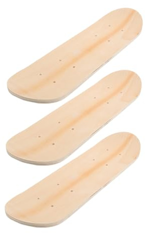 Toyvian 3 Stück Skateboard Decks Lagigem Ahornholz Blanke Doppelseitige DIY Skateboards zum Bemalen Glatte Oberfläche für Kreative Kunstprojekte und Graffiti