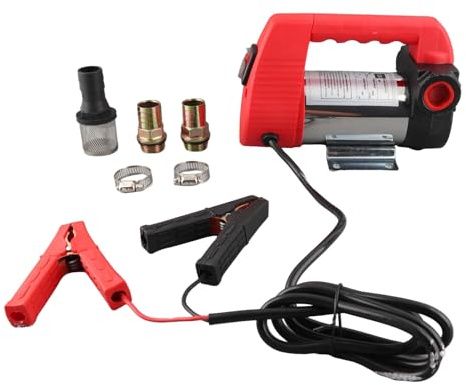 Pompe Gasoil 12V Aspirante, Pompe Manuelle Transfert Carburant, 45-50L / min, 8m Portée - Auto Amorçage Rapide, Usage Auto Moto Camion