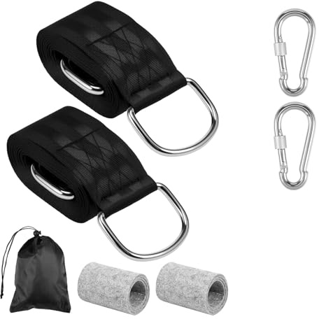 ZWTPGKRD Hollywoodschaukel Befestigung für Outdoor Camping Garten Hängesessel mit Karabinern und Aufbewahrungstasche Heavy Duty Hängematte für Outdoor