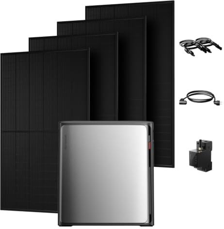 Powerness® All in One 2000W Balkonkraftwerk mit Speicher 3840Wh, ECOFLOW STREAM Ultra X mit 4 MPPT, Smarten Zähler & Zubehör Komplettset, 4×500W Full Black Bifaziale Solarmodule, Plug&Play(0% MwSt)