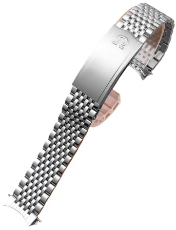 18-20mm 9-Bead Edelstahl Uhrenarmband Vintage für Omega Speedmaster | Vintage Metallband Gliederarmband Rundanstoß Casual Sport Herren Damen