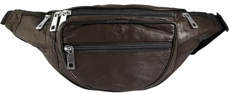 Steinmeister Unisex Tasche - Unisextasche aus Leder in Braun mit Reißverschluss