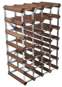 The Swedish Wine Rack Factory Casier à vin pour 30 bouteilles, bois foncé, livré non assemblé