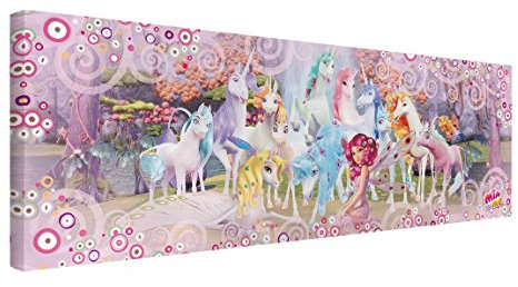 Bilderwelten Leinwandbild Mia and me - Mia Onchao mit Einhörnern Centopia Panorama 40 x 120cm